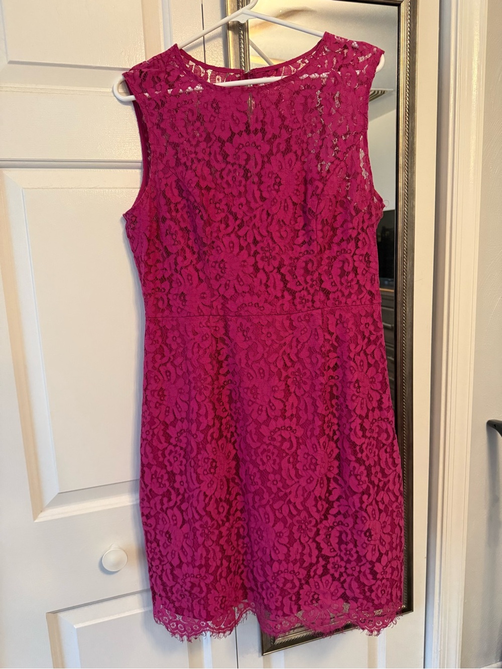 eva mendes for New York & Company Fuchsia Lace Sleeveless Dress